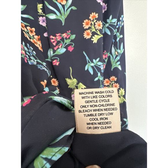 Philosophy Women's L Sheath Dress Floral Sleeveless Navy Spring‎ Flowers Keyhole - Picture 6 of 7